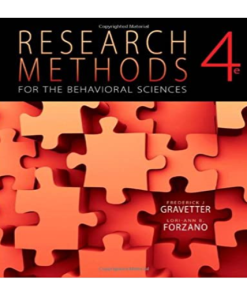 Research Methods for the Behavioral Sciences, 4th Edition