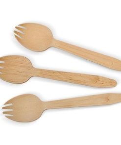 PAC TRADING WOODEN SPORK 100PC