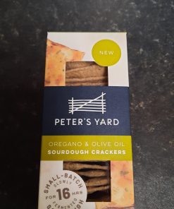 Peters Yard Oregano & Olive Oil Crackers – 90g (Order per case size of 8 units only)